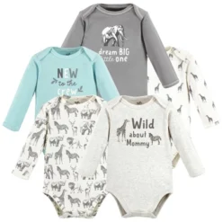 Touched By Nature Organic Cotton Long-Sleeve Bodysuits, Neutral Safari -Baby GUEST 9928fc5e 3585 4e29 9124 115ce77eebcc