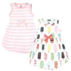 Touched By Nature Baby And Toddler Girl Organic Cotton Short-Sleeve And Long-Sleeve Dresses, Popsicle -Baby GUEST 9991c115 d53f 4faa baa0 5b8f94de0843