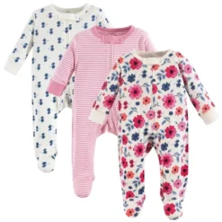 Touched By Nature Baby Girl Organic Cotton Zipper Sleep And Play 3pk, Garden Floral -Baby GUEST 9b5a8ef8 84a9 48c5 923f c98528cfb884
