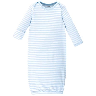 Touched By Nature Baby Boy Organic Cotton Long-Sleeve Gowns 3pk, Whale 2 Touched By Nature Baby Boy Organic Cotton Long-Sleeve Gowns 3pk, Whale - Image 2