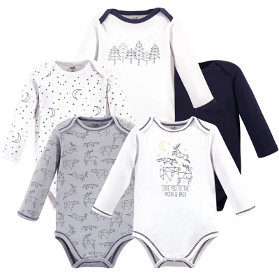 Touched By Nature Baby Boy Organic Cotton Long-Sleeve Bodysuits 5pk, Constellation 6 Touched By Nature Baby Boy Organic Cotton Long-Sleeve Bodysuits 5pk, Constellation - Image 6