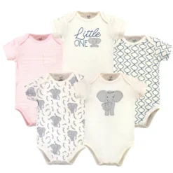 Touched By Nature Baby Girl Organic Cotton Bodysuits 5pk, Girl Elephant -Baby GUEST 9e442e34 980a 4703 af9c 456fdec60b85