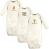 Touched By Nature Baby Organic Cotton Long-Sleeve Gowns 3pk