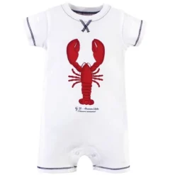 Touched By Nature Baby Boy Organic Cotton Rompers 3pk, Lobster -Baby GUEST a0809665 a5d8 415e bd60 bdc1d6b4c77c