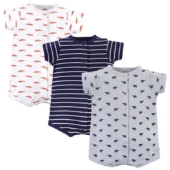 Touched By Nature Baby Boy Organic Cotton Rompers 3pk, Geometric Bear -Baby GUEST a0adfb6a 6ae2 43e6 be92 428cc5fc6e3d