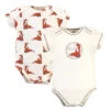 Touched By Nature Baby Boy Organic Cotton Layette Set And Giftset, Boho Fox, 0-6 Months