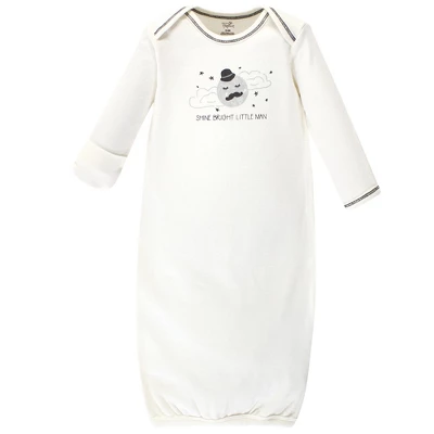 Touched By Nature Infant Boy Organic Cotton Gowns, Mr Moon, Preemie/Newborn 3 Touched By Nature Infant Boy Organic Cotton Gowns, Mr Moon, Preemie/Newborn - Image 3