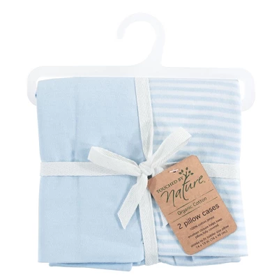 Touched By Nature Baby Boy Organic Cotton Toddler Pillowcase, Powder Blue, One Size 1 Touched By Nature Baby Boy Organic Cotton Toddler Pillowcase, Powder Blue, One Size