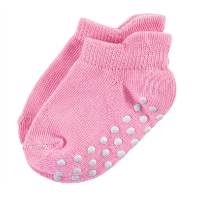Touched By Nature Baby And Toddler Girl Organic Cotton Socks With Non-Skid Gripper For Fall Resistance, Pink Black 12 Touched By Nature Baby And Toddler Girl Organic Cotton Socks With Non-Skid Gripper For Fall Resistance, Pink Black - Image 12