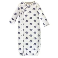 Touched By Nature Baby Organic Cotton Side-Closure Snap Long-Sleeve Gowns 3pk