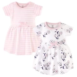 Touched By Nature Baby And Toddler Girl Organic Cotton Short-Sleeve Dresses 2pk, Wild Flowers -Baby GUEST a749422a 04e5 4d84 bb70 e6d69c39dc64