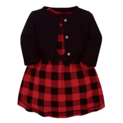 Touched By Nature Baby And Toddler Girl Organic Cotton Dress And Cardigan 2pc Set, Buffalo Plaid -Baby GUEST a9103796 b90b 47be b80d e6d444abf28e