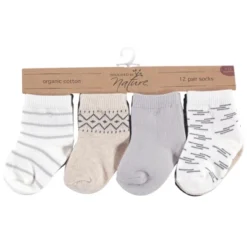 Touched By Nature Baby Unisex Organic Cotton Socks, Modern Neutral