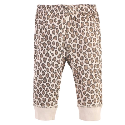 Touched By Nature Baby And Toddler Girl Organic Cotton Pants 4pk, Leopard 2 Touched By Nature Baby And Toddler Girl Organic Cotton Pants 4pk, Leopard - Image 2