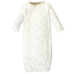 Touched By Nature Baby Boy Organic Cotton Side-Closure Snap Long-Sleeve Gowns 3pk