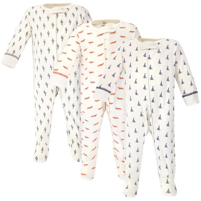 Touched By Nature Baby Organic Cotton Zipper Sleep And Play 3pk, Cactus 4 Touched By Nature Baby Organic Cotton Zipper Sleep And Play 3pk, Cactus - Image 4