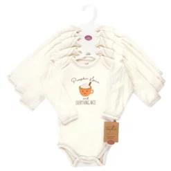 Touched By Nature Organic Cotton Long-Sleeve Bodysuits, Fall Food