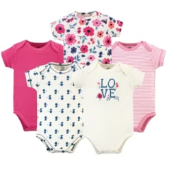 Touched By Nature Baby Girl Organic Cotton Bodysuits 5pk, Garden Floral -Baby GUEST b4fb2637 8edc 482d 960a 6dda1cb1e202