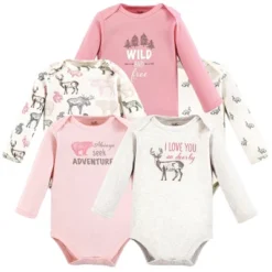 Touched By Nature Infant Girl Organic Cotton Long-Sleeve Bodysuits, Girl Woodland -Baby GUEST b4fe3a86 a9ba 457f b24a 6f1e68203449