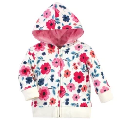 Touched By Nature Baby And Toddler Girl Organic Cotton Hoodie, Bodysuit Or Tee Top, And Pant, Garden Floral Toddler