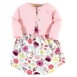 Touched By Nature Baby And Toddler Girl Organic Cotton Dress And Cardigan 2pc Set, Botanical -Baby GUEST b5f4afd4 2a11 404f 99dc 4760536535aa