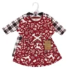 Touched By Nature Infant And Toddler Girl Organic Cotton Long-Sleeve Dresses, Red Winter Folk