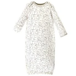 Touched By Nature Baby Organic Cotton Long-Sleeve Gowns 3pk, Farm Friends, 0-6 Months