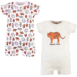 Touched By Nature Unisex Baby Organic Cotton Rompers, Endangered Tiger -Baby GUEST b778ceaf 3d1e 4716 bbca 2f670b815c11