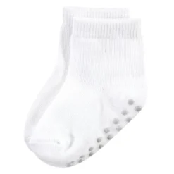 Touched By Nature Baby And Toddler Girl Organic Cotton Socks With Non-Skid Gripper For Fall Resistance, Solid Black Pink -Baby GUEST b79e4428 c553 4da7 b0ec 8196087301ea