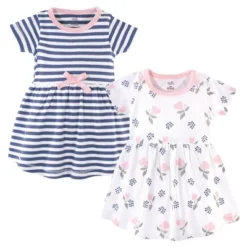 Touched By Nature Baby And Toddler Girl Organic Cotton Short-Sleeve Dresses 2pk, Rose And Berries -Baby GUEST b9d20c8a 8785 4dd4 9cc7 21ea2968916b