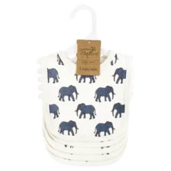 Touched By Nature Infant Boy Organic Cotton Bibs, Classic Safari Animals, One Size