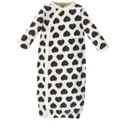 Touched By Nature Baby Girl Organic Cotton Side-Closure Snap Long-Sleeve Gowns 3pk, Heart -Baby GUEST bed383f6 5449 405a 9d81 7ffb57bc1939