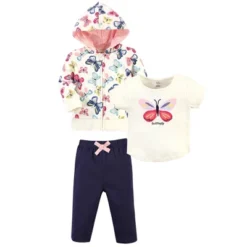 Touched By Nature Baby And Toddler Girl Organic Cotton Hoodie, Bodysuit Or Tee Top, And Pant, Bright Butterflies Toddler -Baby GUEST bf03f076 c5d8 4868 8662 40b63289b678