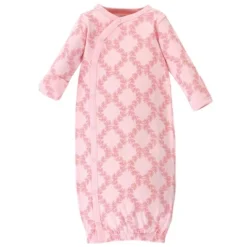 Touched By Nature Baby Girl Organic Cotton Side-Closure Snap Long-Sleeve Gowns 3pk, Butterflies