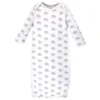 Touched By Nature Baby Organic Cotton Long-Sleeve Gowns 3pk, Marching Elephant, 0-6 Months