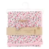 Touched By Nature Baby Girl Organic Cotton Swaddle Blanket And Headband Or Cap, Ditsy Floral, One Size