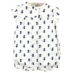 Touched By Nature Baby Girl Organic Cotton Rompers 3pk, Garden Floral