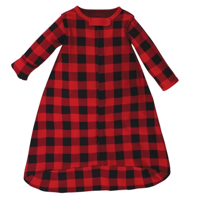 Touched By Nature Baby Organic Cotton Long-Sleeve Wearable Sleeping Bag, Sack, Blanket, Buffalo Plaid, 0-3 Months 2 Touched By Nature Baby Organic Cotton Long-Sleeve Wearable Sleeping Bag, Sack, Blanket, Buffalo Plaid, 0-3 Months - Image 2