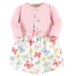 Touched By Nature Baby And Toddler Girl Organic Cotton Dress And Cardigan 2pc Set, Butterflies -Baby GUEST c5fe9665 139f 474b 9fd9 b21759fe3fb8