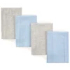 Touched By Nature Baby Boy Organic Cotton Burp Cloths 4pk, Blue Gray, One Size