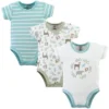 Touched By Nature Organic Cotton Bodysuits 3pk, Forest
