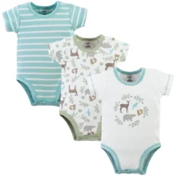 Touched By Nature Organic Cotton Bodysuits 3pk, Forest