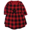 Touched By Nature Baby And Toddler Girl Organic Cotton Long-Sleeve Dresses 2pk, Buffalo Plaid