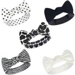 Touched By Nature Baby Girl Organic Cotton Headbands 5pk, Heart, 0-24 Months