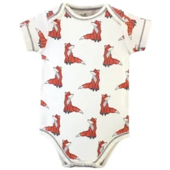 Touched By Nature Baby Boy Organic Cotton Bodysuits 5pk, Boho Fox