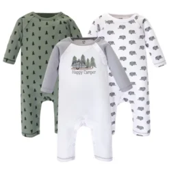 Touched By Nature Baby Boy Organic Cotton Coveralls 3pk, Happy Camper -Baby GUEST d5167324 ea89 4b84 a902 f8aaa6597739