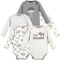Touched By Nature Organic Cotton Long-Sleeve Bodysuits, Neutral Woodland -Baby GUEST d5169407 7d06 45c9 bd0a 6f89b9c1577b