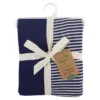 Touched By Nature Baby Boy Organic Cotton Changing Pad Cover, Navy Heather Gray, One Size