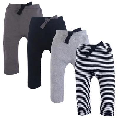 Touched By Nature Baby And Toddler Boy Organic Cotton Pants 4pk, Black Gray 2 Touched By Nature Baby And Toddler Boy Organic Cotton Pants 4pk, Black Gray - Image 2
