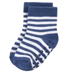 Touched By Nature Baby And Toddler Boy Organic Cotton Socks With Non-Skid Gripper For Fall Resistance, Blue -Baby GUEST d9831fad 8250 45d9 b7d5 ccd56668e7ea